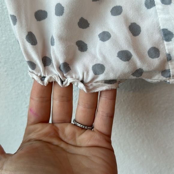 Le Petit Coco White Dress with Gray Dots & matching Diaper Cover Bloomer Set 9M - Picture 8 of 9